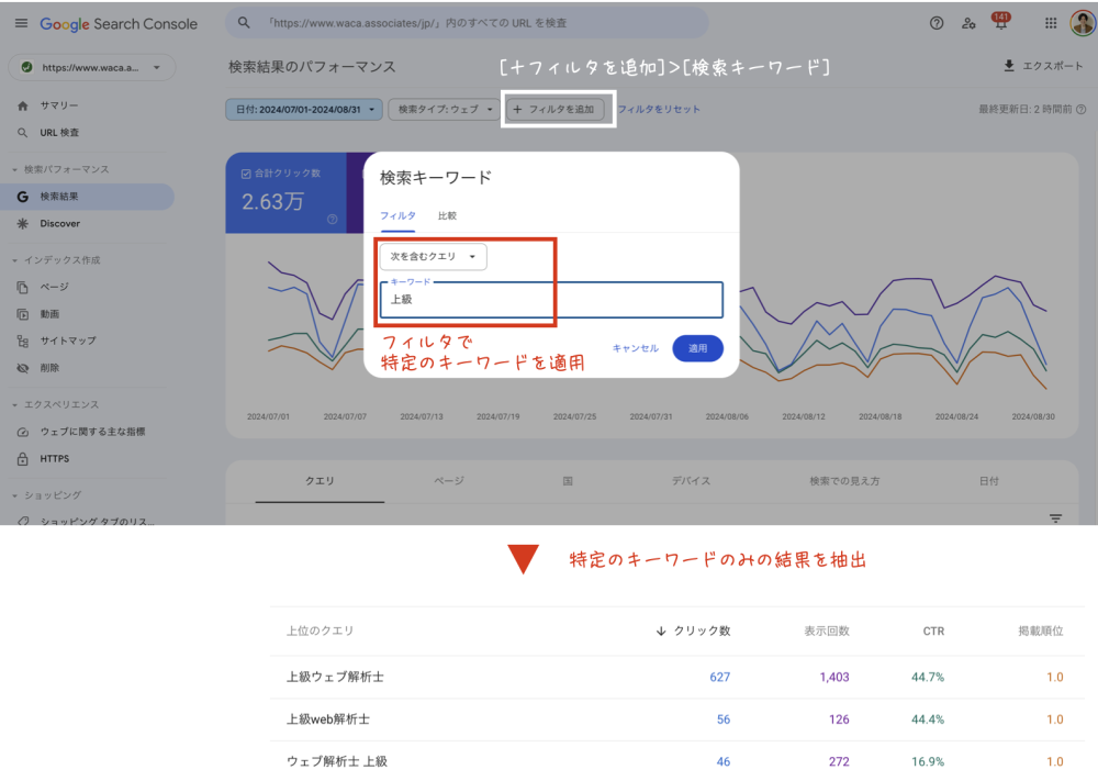 Googleサーチコンソールのクエリの絞り方